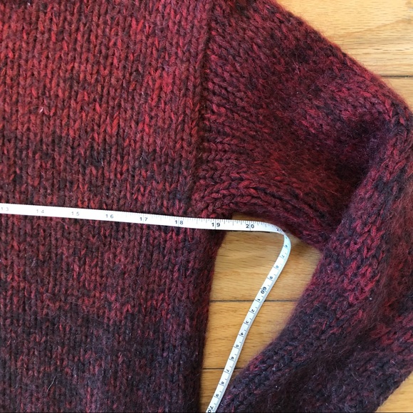 MODA International Women's Brown & Maroon Lambs Wool Funnel Neck Sweater Medium - Picture 3 of 5